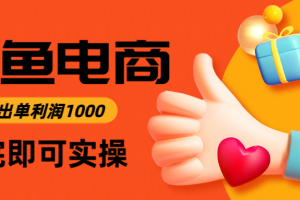 闲鱼高利润电商,入门到出单只需3小时,每天利润1000