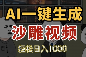 AI一键生成沙雕视频,一条视频千万播放,轻松日入1000