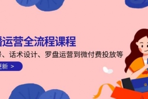直播运营全流程课程-5月更新:从起号、话术设计、罗盘运营到微付费投放等