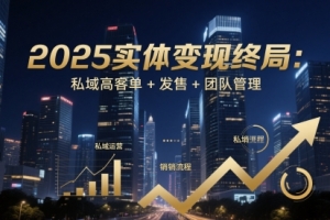 2025实体变现终局:私域高客单+发售+团队管理