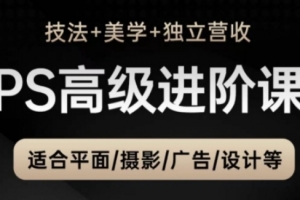 PS高级后期进阶课(技法+美学+独立营收),适合平面摄影广告设计等