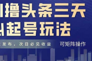AI撸头条三天必起号,纯原创情感故事,每天搬砖十分钟,小白复制粘贴月…