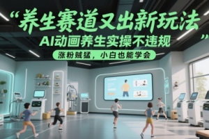 养生赛道又出新玩法,AI动画养生实操不违规,涨粉贼猛,小白也能学会