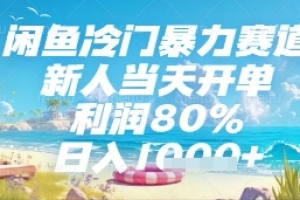 闲鱼冷门暴力赛道,新人当天开单,利润80%,日入几张,长期可做