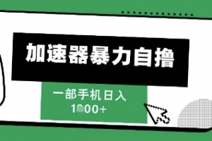 205新风口,加速器暴力自撸,单机日入1k+