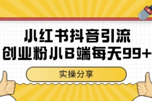 小红书抖音创业粉,小B端粉自热,日引99+的一个玩法