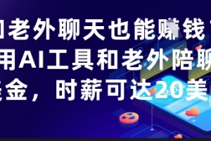 和老外聊天也能挣钱?利用AI工具和老外陪聊挣美金,时薪可达20刀