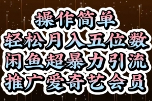 闲鱼超暴力引流推广爱奇艺会员,操作简单,轻松月入5位数