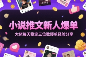 小说推文新人爆单大佬每天稳定三位数爆单经验分享