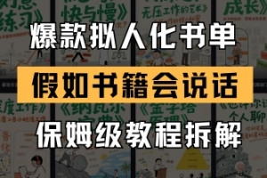 最新爆款拟人化书单玩法,假如书籍会说话,保姆级教程