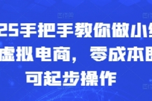 2025手把手教你做小红书虚拟电商,零成本即可起步操作