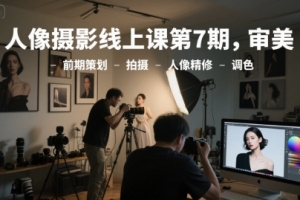 人像摄影线上课第7期,审美-前期策划-拍摄-人像精修-调色