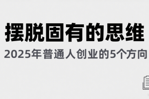 某公众号付费文章《摆脱固有的思维,2025年普通人创业的5个方向》
