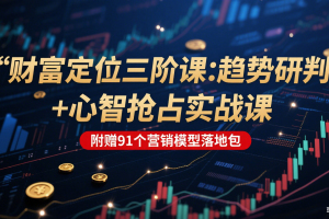财富定位三阶:趋势研判 + 心智抢占实战课,附赠91个营销模型落地包