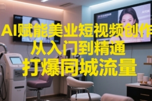 AI赋能美业短视频创作,从入门到精通,打爆同城流量,超级AI工具短视频实操落地