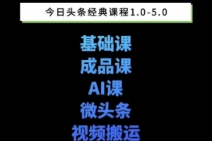 头条图文课1-5期教你头条图文写作、微头条、视频搬运变现,适合新手快速起号玩法