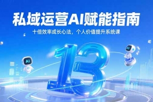 私域运营AI赋能指南,十倍效率成长心法,个人价值提升系统课