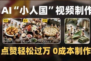 制作AI“小人国”微缩景观的短视频,点赞轻松过万,0成本制作