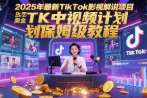 2025年最新TikTok影视解说项目,新手也能挣美金,TK中视频计划保姆级教程