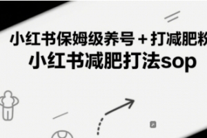 小红书保姆级养号+打减肥粉,小红书减肥打法sop