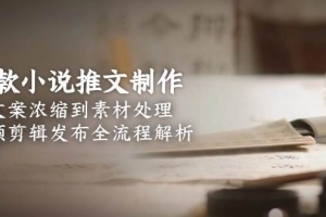 爆款小说推文制作,从文案浓缩到素材处理,视频剪辑发布全流程解析