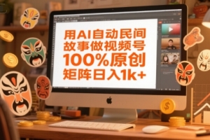 用AI自动民间故事做视频号,100%原创,矩阵日入1k+