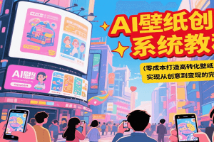 AI壁纸创业系统教程,零成本打造高转化壁纸产品,实现从创意到变现的完整闭环