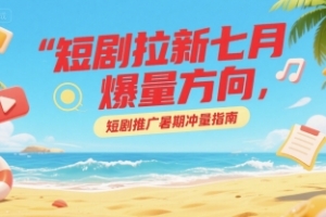 短剧拉新七月爆量方向,短剧推广暑期冲量指南