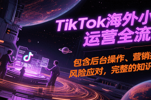 TikTok海外小店运营全流程,包含后台操作、营销推广、风险应对,完整的知识闭环