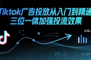 Tiktok广告投放从入门到精通,三位一体加强投流效果