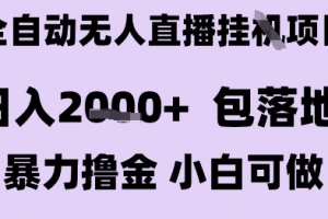 最新全自动抖音无人直播挂G项目,日入2k+ 包落地暴力撸金,小白可做