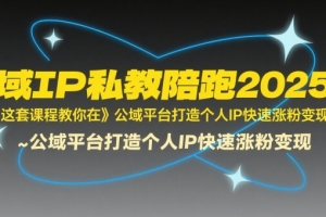 全域IP私教陪跑2025年,这套课程教你在公域平台打造个人IP快速涨粉变现