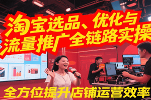 淘宝选品、优化与流量推广全链路实操,全面提升店铺运营效率