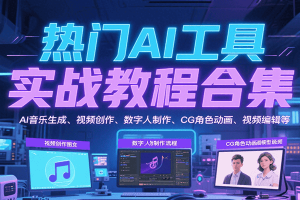 热门AI工具实战教程合集,AI音乐生成、视频创作、数字人制作、CG角色动画、视频编辑等