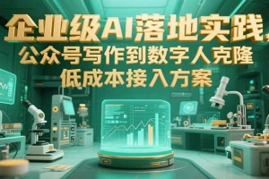 企业级AI落地实践,公众号写作到数字人克隆,低成本接入方案