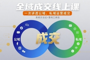 全域成交线上课,一次讲透公域、私域运营成交