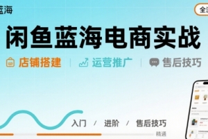 闲鱼蓝海电商实战,店铺搭建运营售后全流程