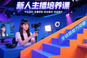 新人主播培养课:平台适应-流量获取-粉丝留存-收益提升 全链路能力突破