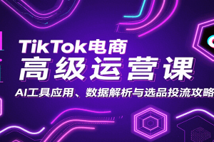 TikTok电商高级运营课:AI工具应用、数据解析与选品投流攻略