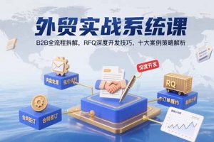 外贸实战系统课:B2B全流程拆解,RFQ深度开发技巧,十大案例策略解析