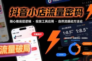 抖音小店流量密码,随心推底层逻辑,投放工具应用,自然流撬动核心方法论