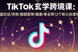 TikTok玄学跨境课:涵盖财运/性格/婚姻爱情/健康/事业等12个核心命理领域