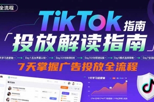 TikTok投放解读指南:后台操作/计划建立/模式选择,7天掌握广告投放全流程