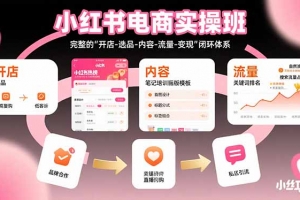 小红书电商实操班:完整的"开店-选品-内容-流量-变现"闭环体系