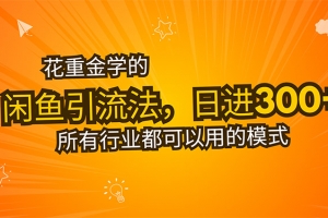 花重金学的闲鱼引流法,日引流300+创业粉,看完这节课瞬间不想上班了