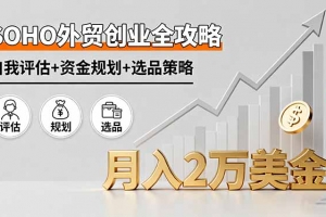SOHO外贸创业全攻略,自我评估+资金规划+选品策略,月入2万美金
