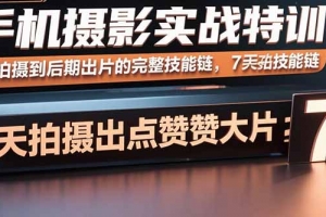 手机摄影实战特训,从拍摄到后期出片的完整技能链,7天拍出点赞大片