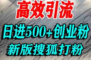 怎么打创业粉?搜狐网打精准创业粉,打粉引流教程,单人日引500+精准创业粉