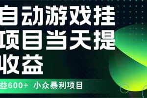 最新全自动下载游戏  操作简单,单机当天收益600+,收益无上限,可矩阵…