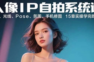 人像IP自拍系统课:构图、光线、Pose、氛围、手机修图 15章实操学完即出片